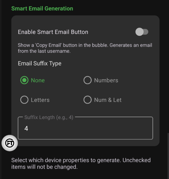 Opsi penambahan suffix email