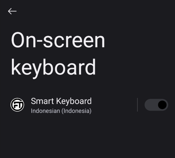Aktifkan keyboard di pengaturan