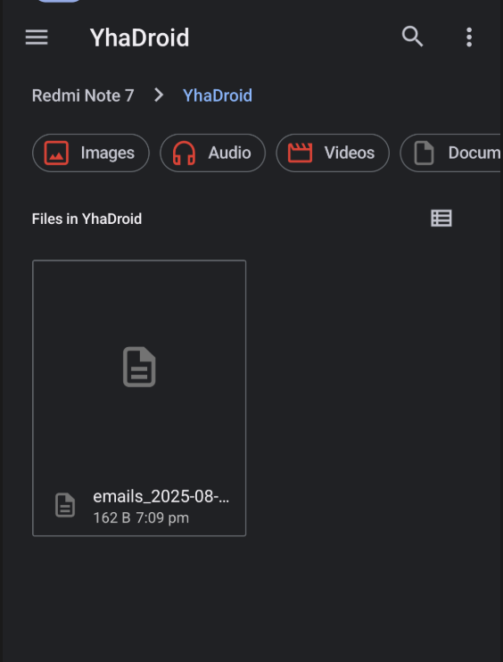 Hasil Ekstraksi Email