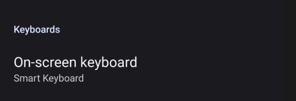 Pilih Smart Keyboard sebagai metode input