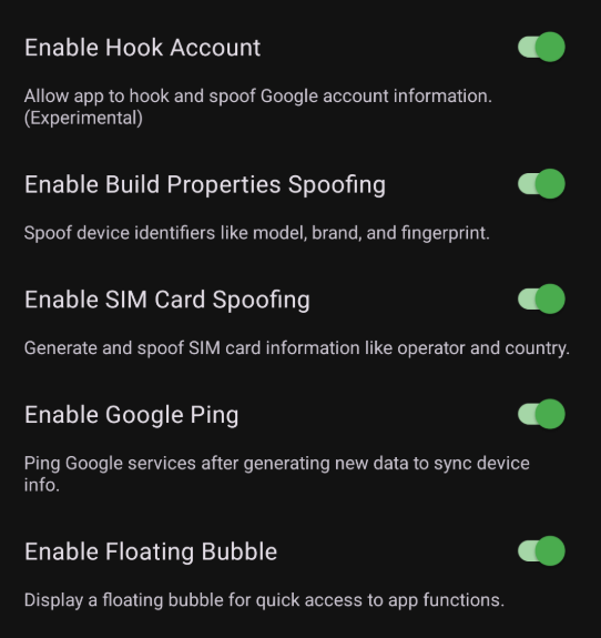Pengaturan Fitur Spoofing